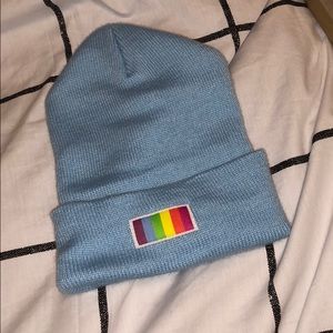 kacey musgraves powder blue rainbow beanie